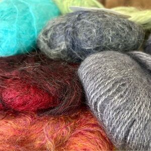 Lot of Assorted Mohair Yarn
